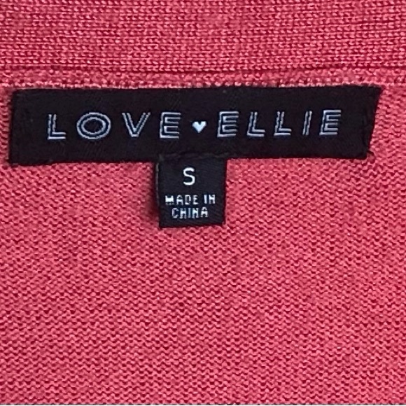 Love Ellie Open Front Cardigan Sweater Pink Coral Ribbed Pockets Women Small. - Picture 3 of 7